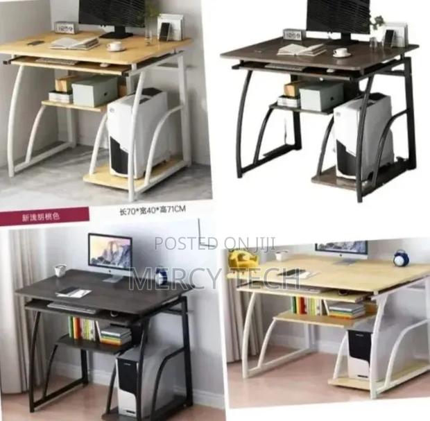 Modern Computer Desk With Keyboard Tray Cpu Stand