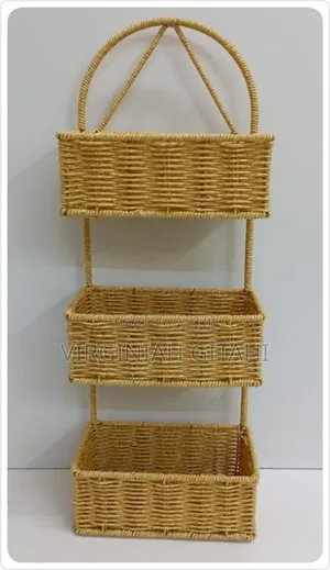 3 Layer Shower Caddy Material: Hand Woven Rattan*
