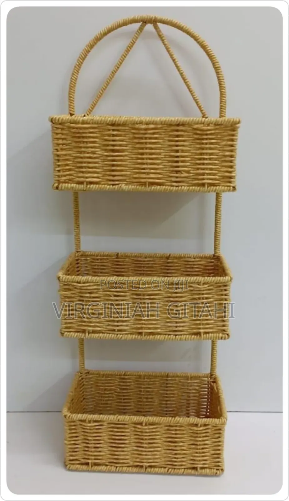 3 Layer Shower Caddy Material: Hand Woven Rattan*