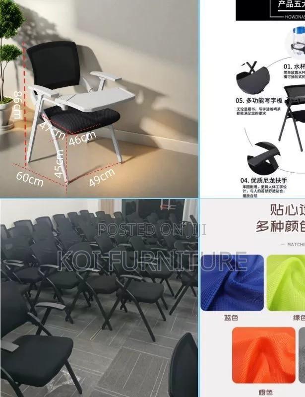 Office Chairs; Foldable Voowerex School Chair With Write Book Pad - thumbnail 4
