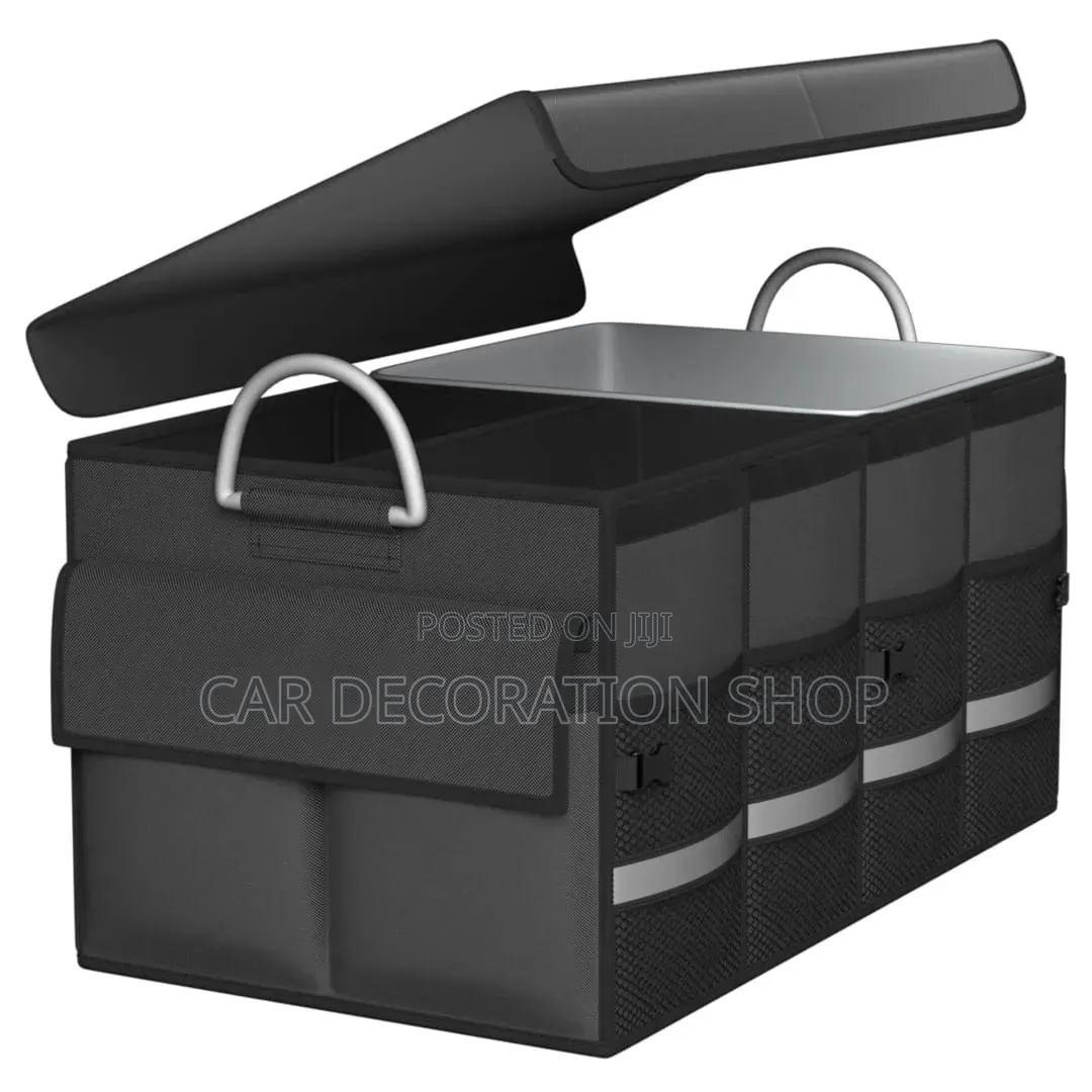Black Multifunctional Car Trunk Organizer Keep Essential Organized