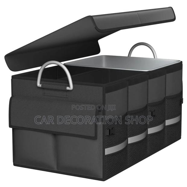 Black Multifunctional Car Trunk Organizer Keep Essential Organized