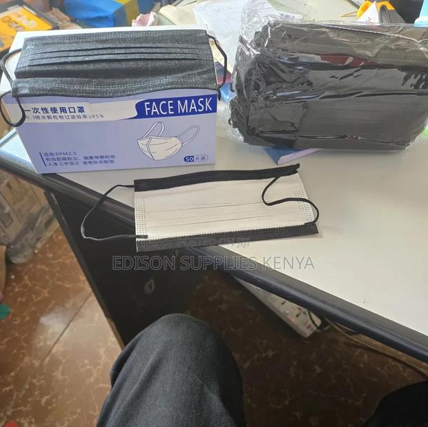 Black Surgical Masks 3ply 50pcs High Quality