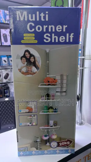 Multi-Functional 4-Level Corner Shelf Organiser With Adjustable Height
