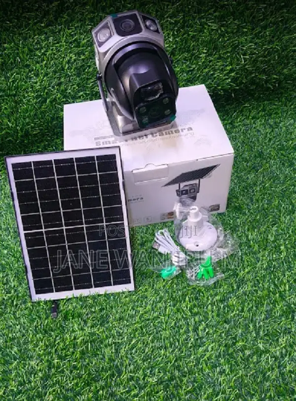 Solar Wifi Security Camera Dual Lens - Outdoor, Waterproof