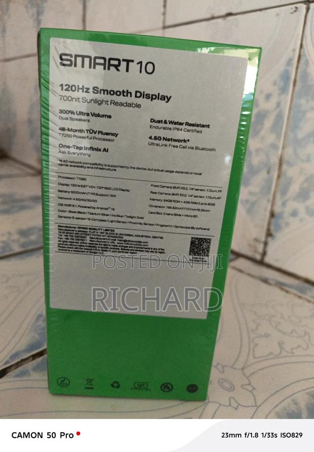 New Infinix Smart 10 128 GB Black - thumbnail 2