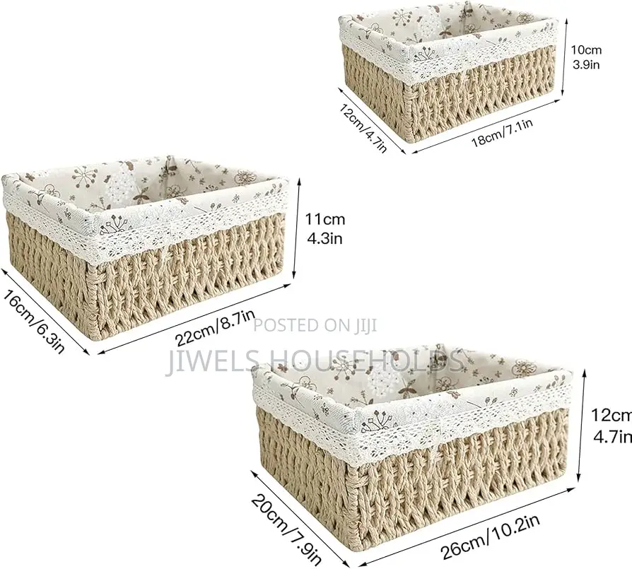3 in 1 Weaved Basket Organizer