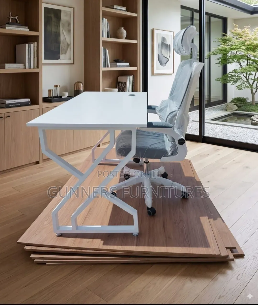 Combo Desk and High Back Headrest Chair