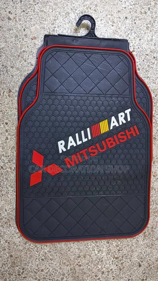 5pc Ralliart Mitsubishi Rubber Floor Mats Interior Protection