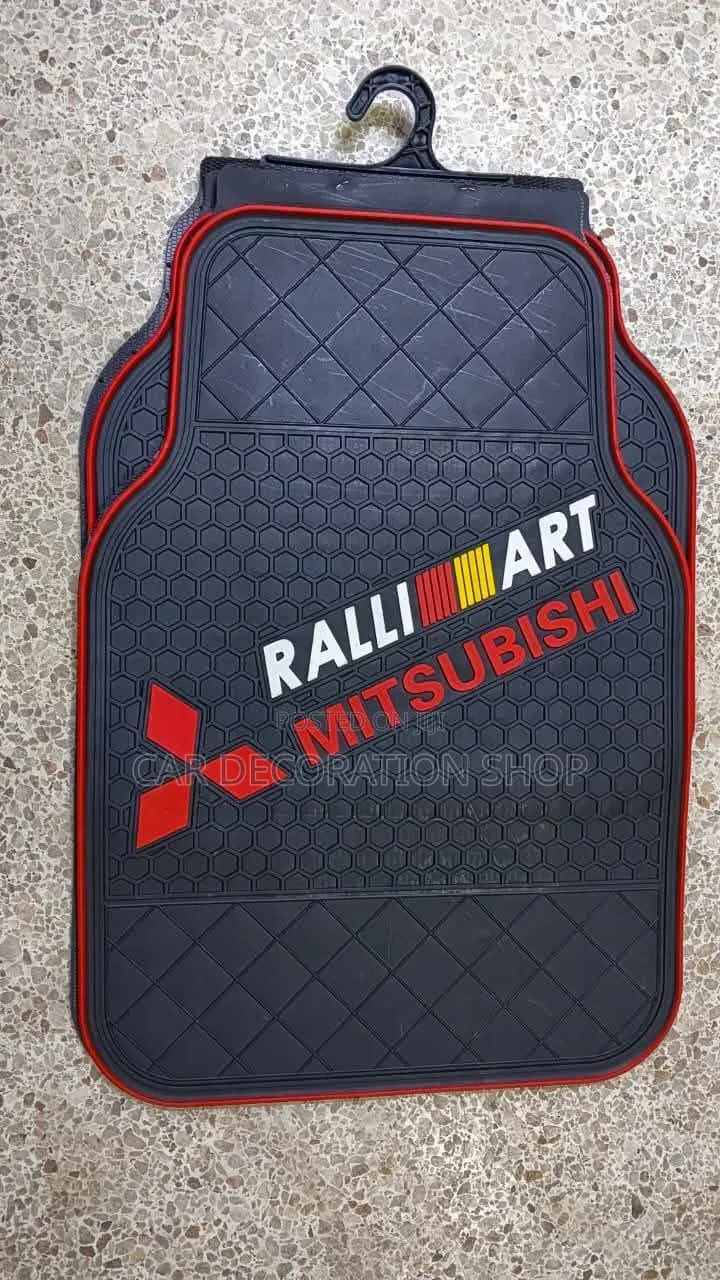 5pc Ralliart Mitsubishi Rubber Floor Mats Interior Protection