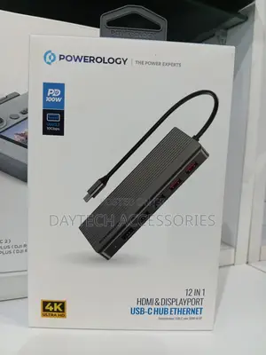 The Powerology 12-in-1 Hdmi Displayport Usb-C Hub