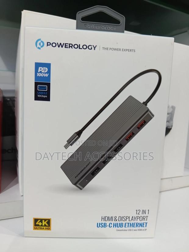 Powerology 12in1 Usb-C Hub Hdmi Type-C 100w Pd - thumbnail 2