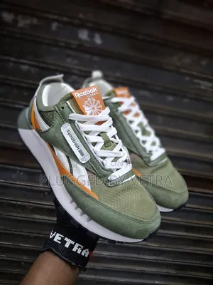New Reebok Classic Sneakers-Green,White and Orange Colourway