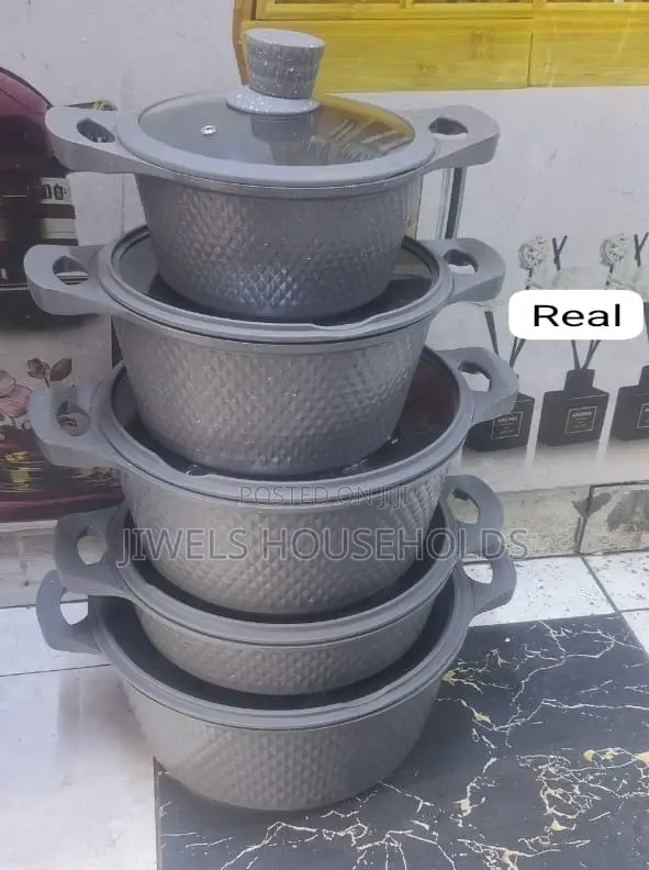 Lucky Rain 6 Piece Cookware Set Non Stick Granite Sufuria