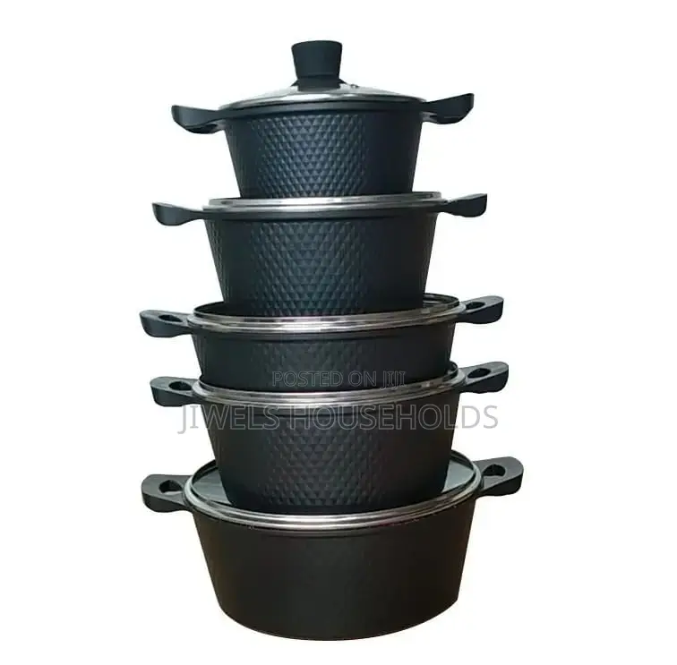 Lucky Rain 6 Piece Cookware Set Non Stick Granite Sufuria