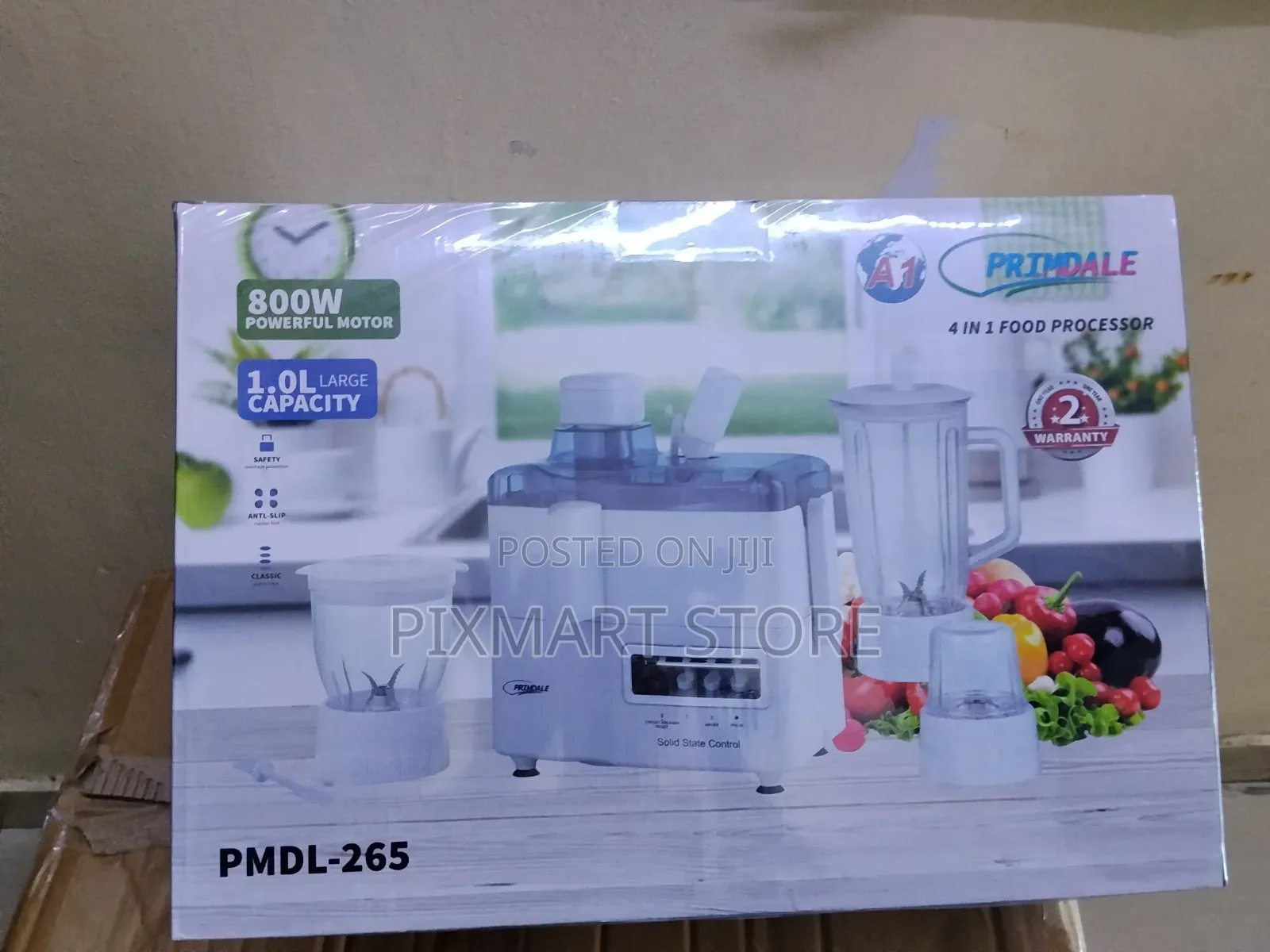 Primdale 800w 4-in-1 Food Processor Blender Grinder Juicer