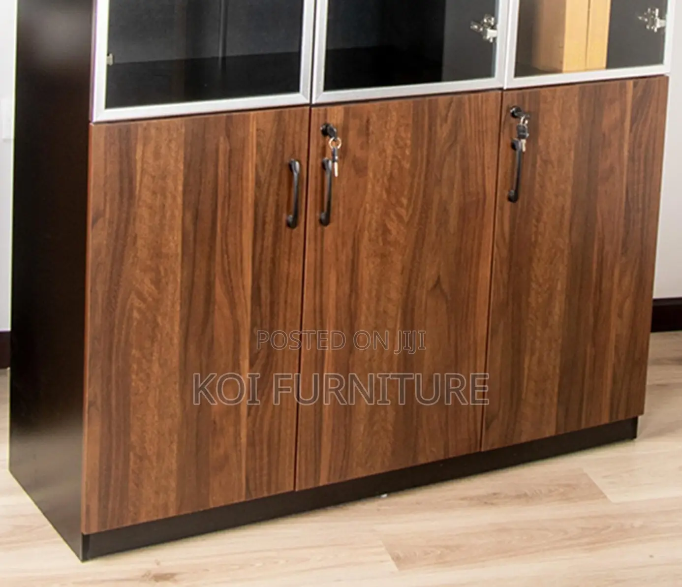 Office Cabinet; Wood Office Storage Cabinet With Clear View Doors