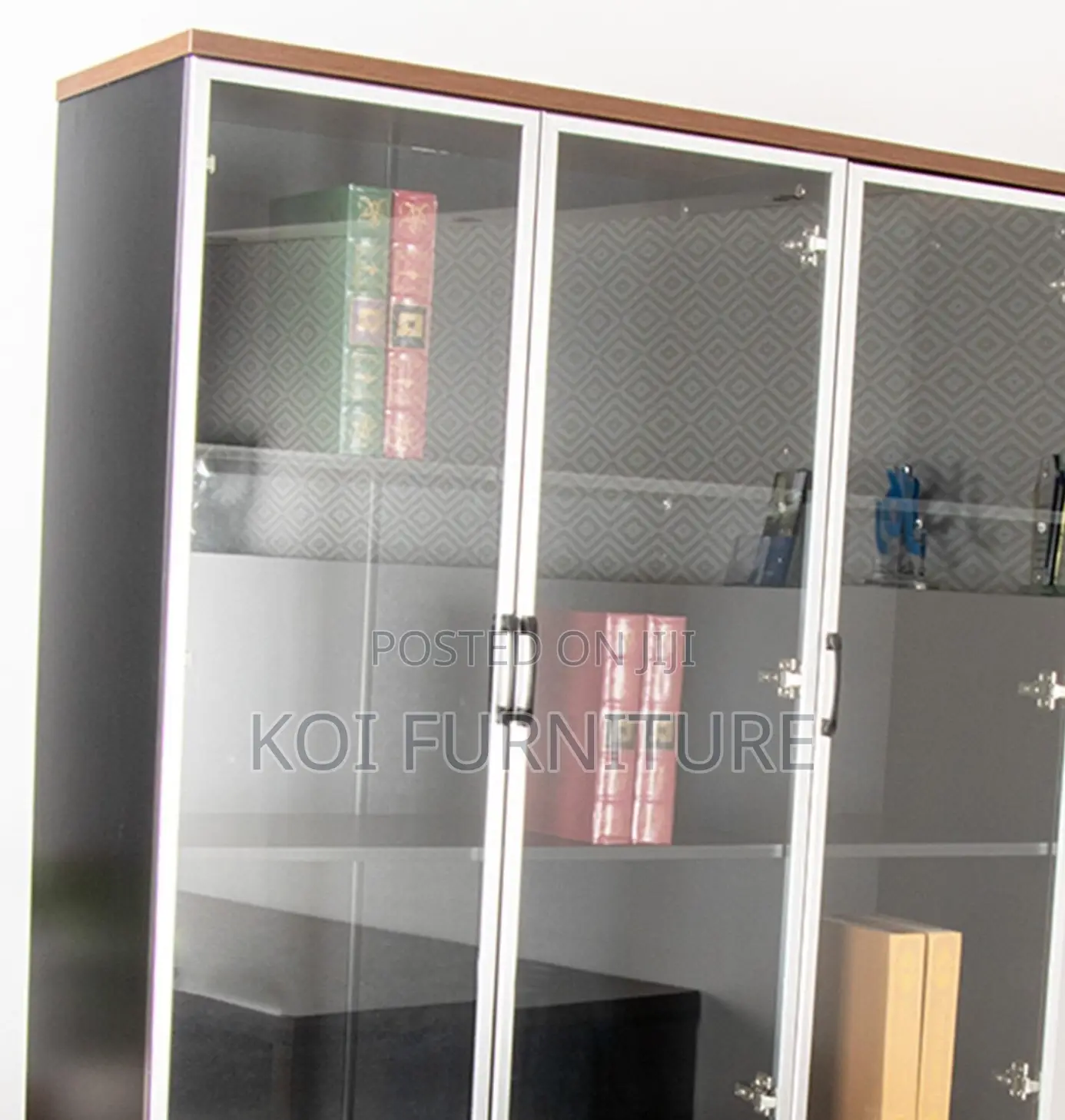 Office Cabinet; Wood Office Storage Cabinet With Clear View Doors