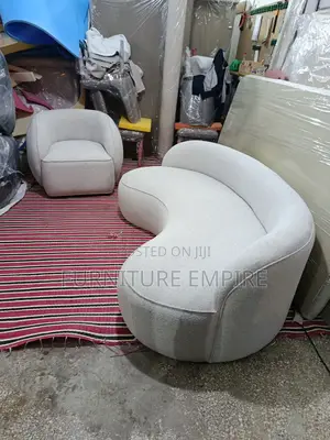 White Curved Sofa Set