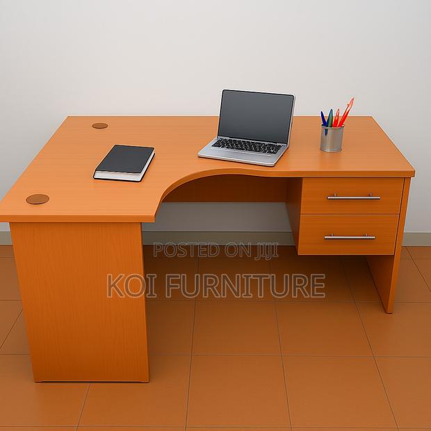 Office Desk; 1.2m L-Shaped Office Work Desk With Intergrated Cable