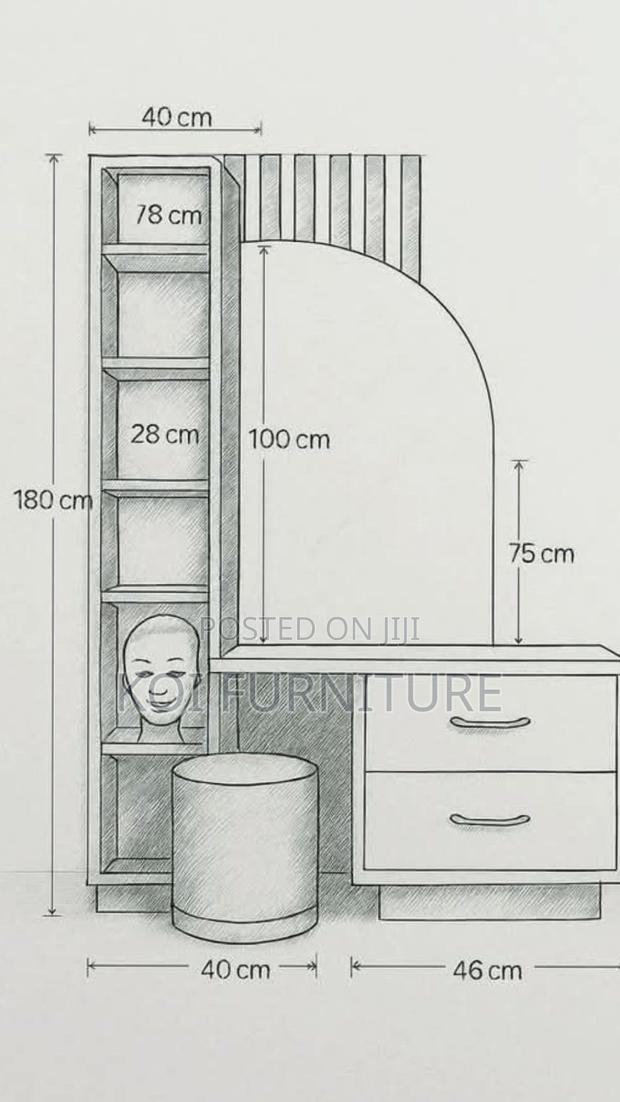Dressers; Teens White Vanity Dressing Table With Led Lights - thumbnail 10