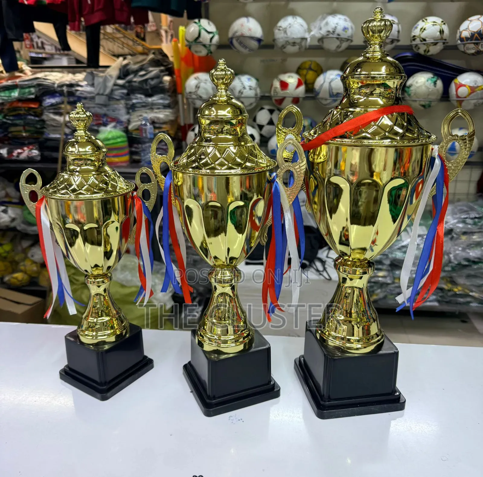 Premium Gold Trophy Cup Set – Award Cups With Handles Ribbons
