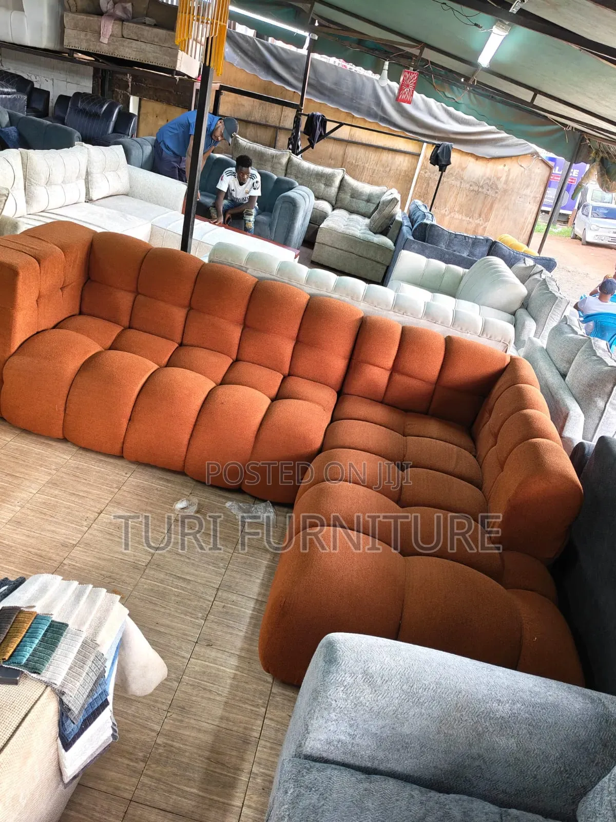 Lshape Bubble Sofa With Spring Cushions
