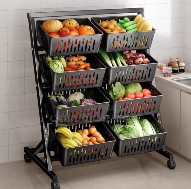 Double Multi Functional Steel Vegetable and Fruit Rack