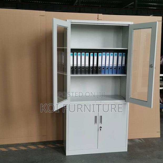 Office Cabinet; 2 Doors Executive Cabinet With Clear Glass Views