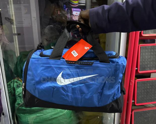Blue and Black Unisex Nike Stylish Sports Duffle Bags / Gym Bags - thumbnail 3