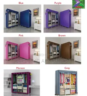 3 Column Metallic Portable Wardrobe