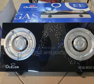 Olelon Double Burner Table Top Gas Cooker With Auto Ignition Glass Top