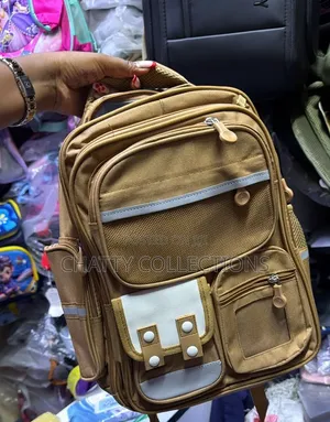 Unisex Brown Heavy Capacity School Bags School Backpacks Grade 1-6