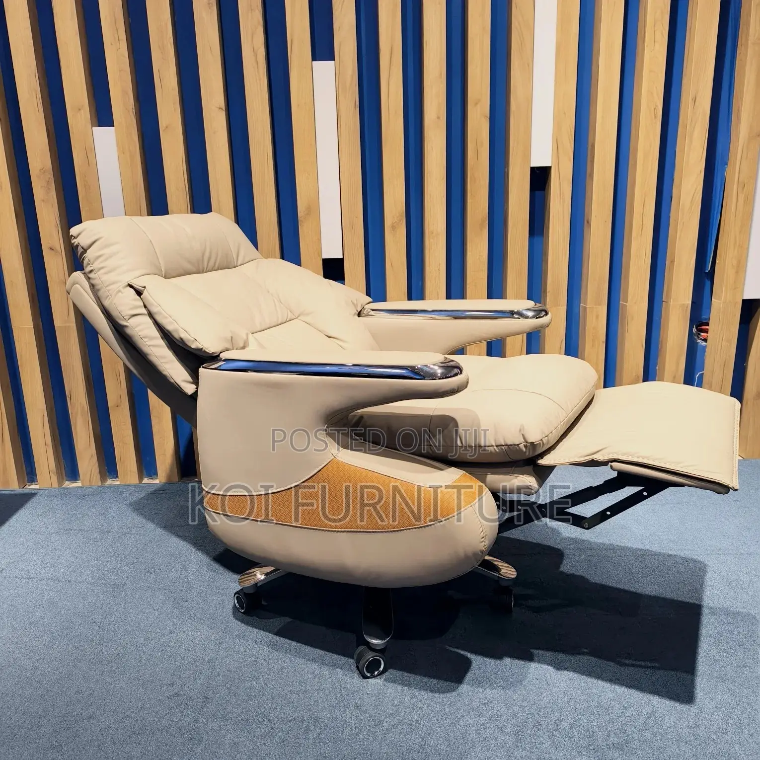 Office Chair; Executive Leather High Backrest Chair With Heavy Cushion