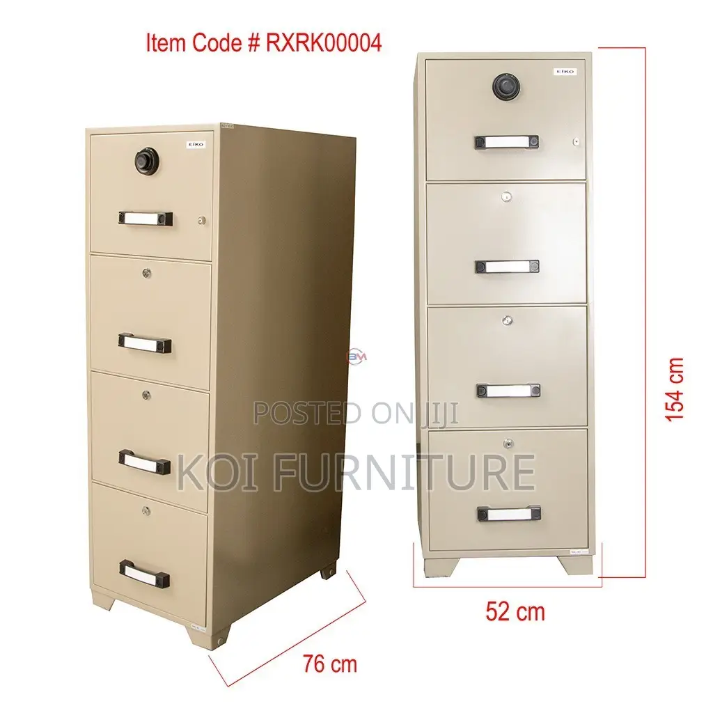 Office Cabinet; Fire Resistant 4 Drawer File Cabinet With With Locks