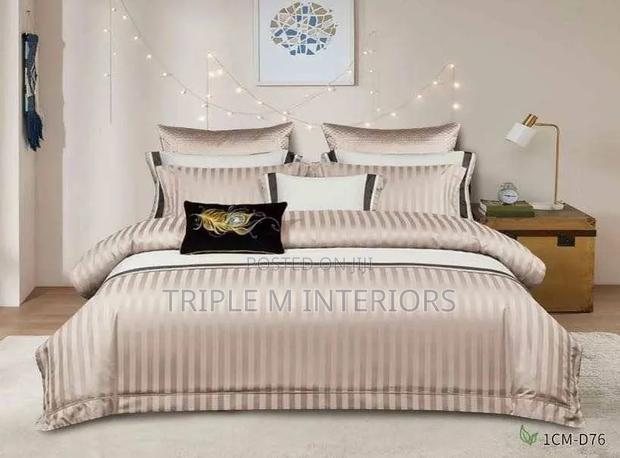 High-End Stripe Cotton Satin Bedding Set | Premium Design