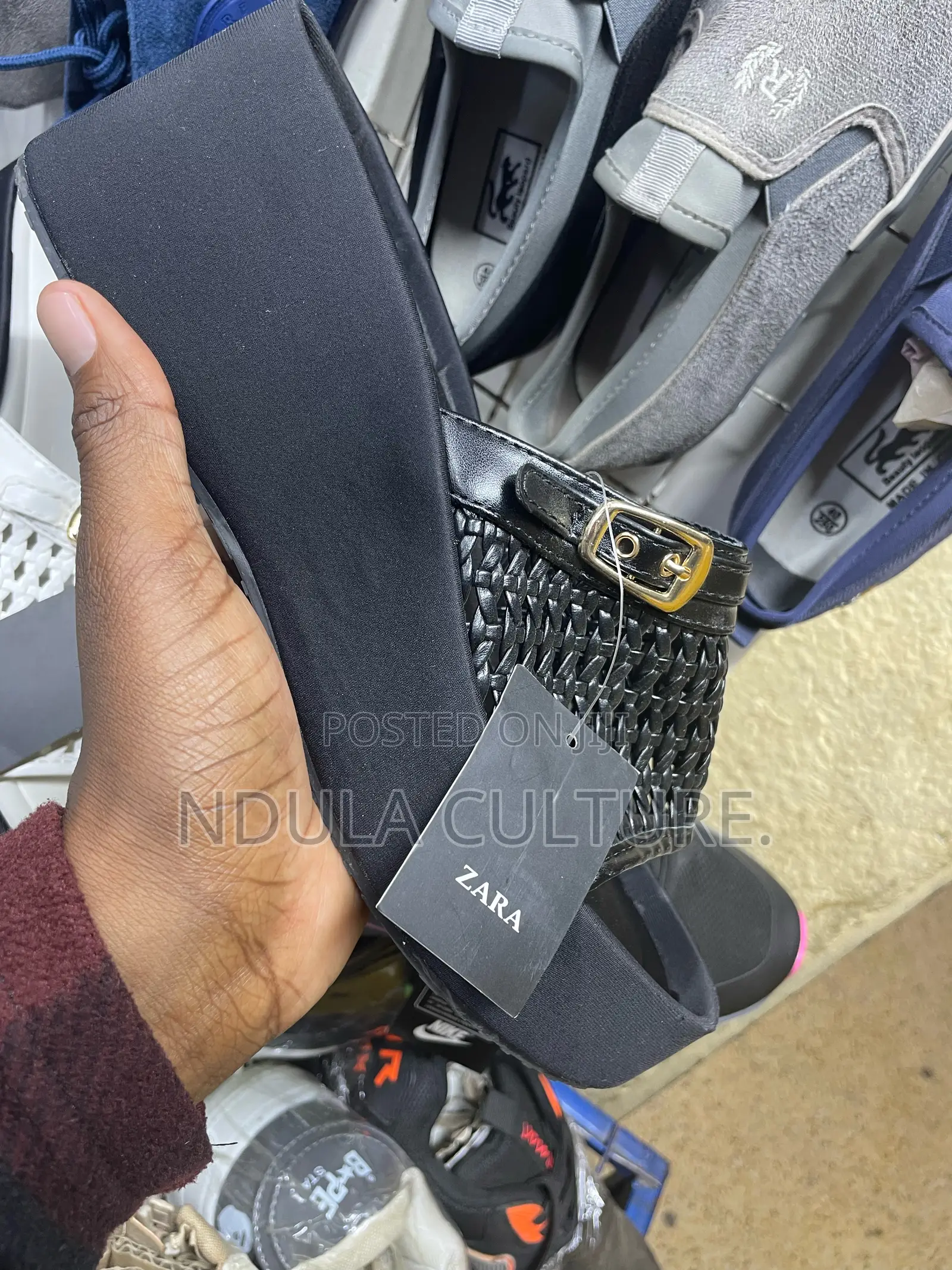Zara Denim Platform Sandals