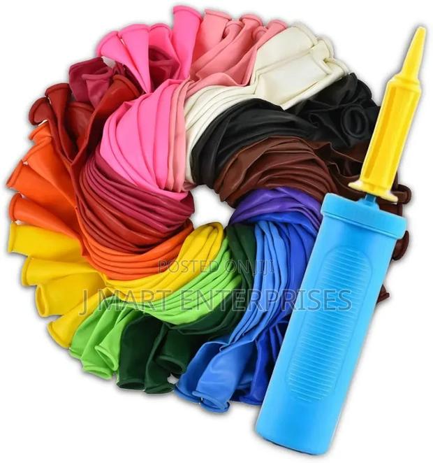 100pack 12 Inch Balloons With Hand Pump -Qualatex - main view