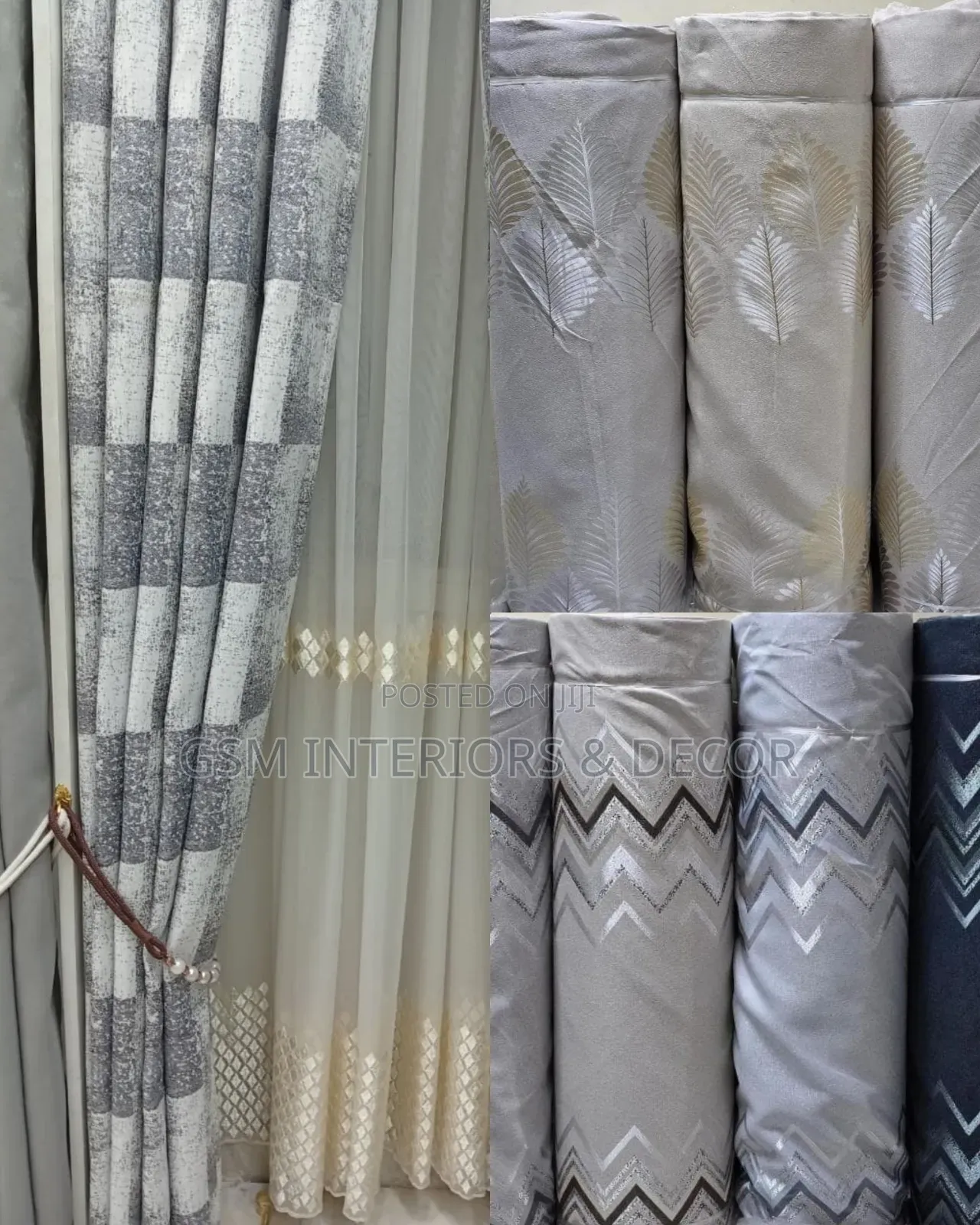 Premium Floral Curtains With Sheers and Wall Hanging