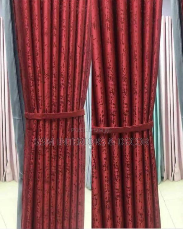 Maroon Detailed Curtains and Sheers in Theme
