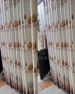 Brown Themed Curtains With Matching Sheers and Flowers
