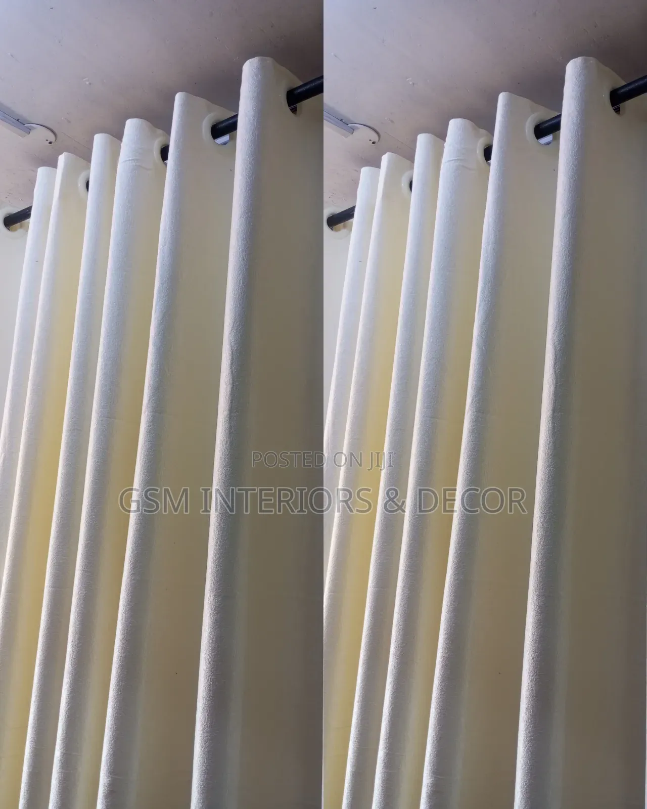 Cream-White Curtains for Homes With Silver Rings