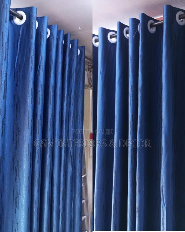 Turquoise Blue Curtains With Fade Details for Elegance