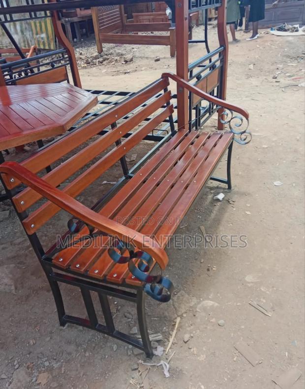 Modern Edged Metallic Garden Outdoor Bench
