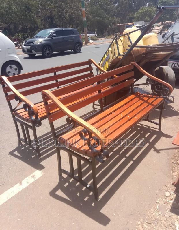 5ft Benches With a Wooden Armrest