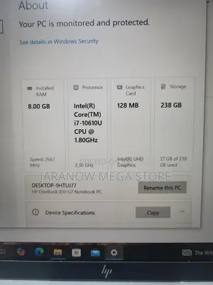 Laptop HP EliteBook 830 G7 8GB Intel Core i7 SSD 256GB