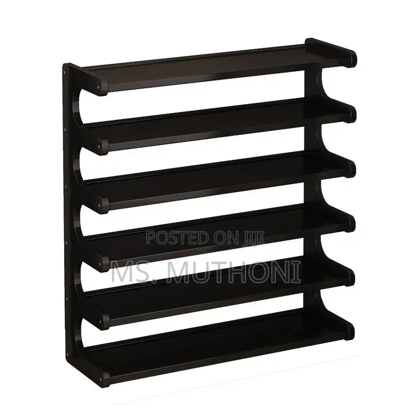 Black Diy *6 Layer Bamboo Shoe Rack*