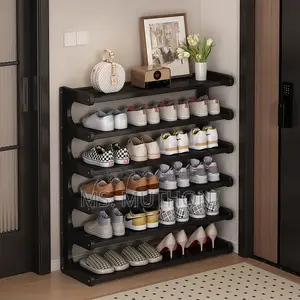 Black Diy *6 Layer Bamboo Shoe Rack*