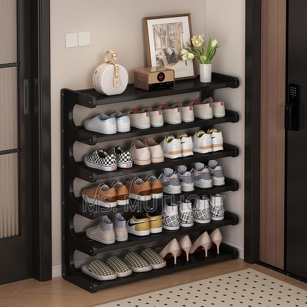 Black Diy *6 Layer Bamboo Shoe Rack*