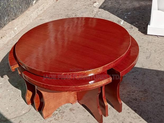 Wooden Coffee Table With 4stools - main view